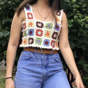 Granny Square crochet handmade tops